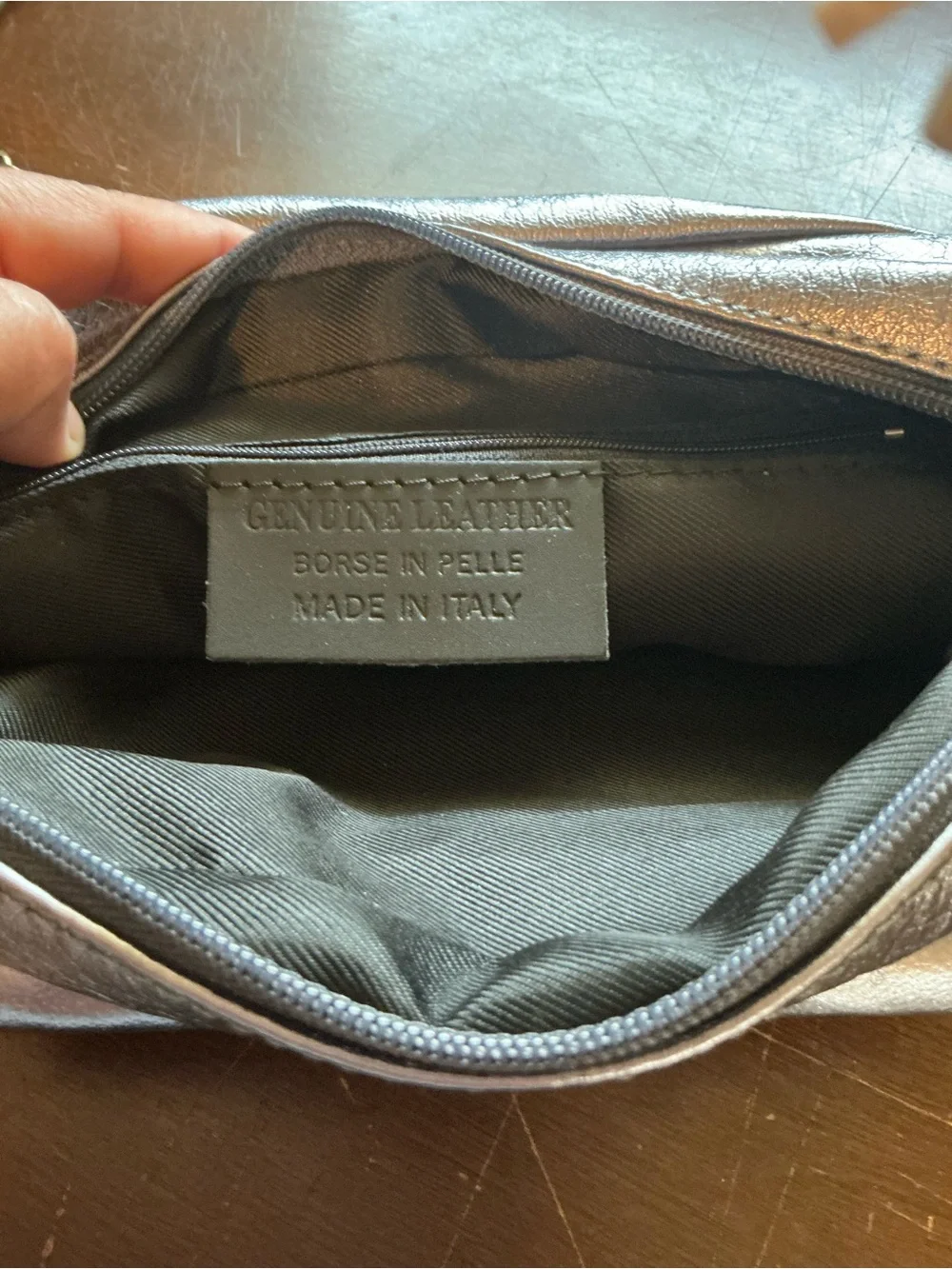 Metallic Silver Crossbody Bag
